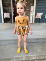 Fall Print Penelope Romper (ANY SLEEVE, SHORT PANTS)